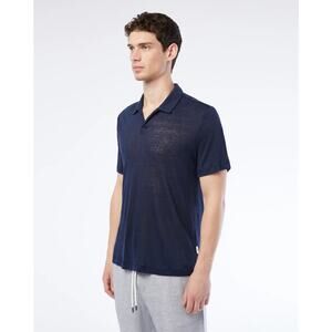 Onia Shaun Polo Medium Ensign Blue Linen Everyday Classic M